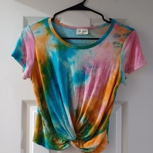 Rainbow tie dye crop top